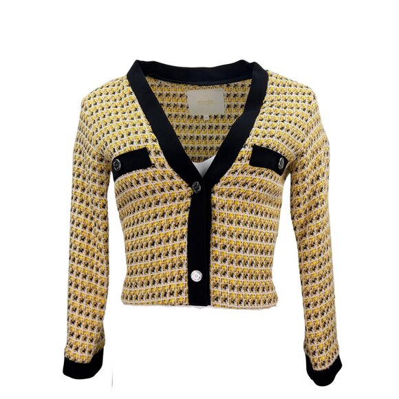Maje Yellow Tweed Jacket - Picture 1 of 3